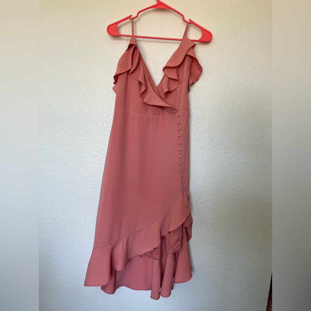 Shinestar Asymmetrical Pink Ruffle Dress